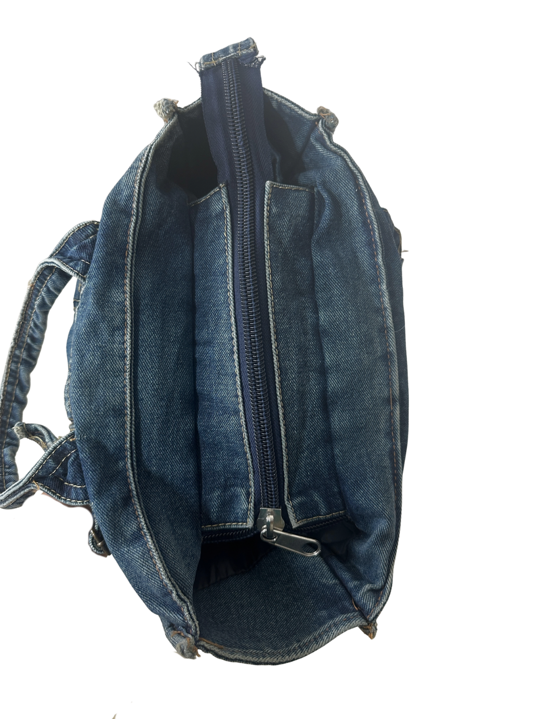 Vintage Y2K Denim Tote with Buckle Details