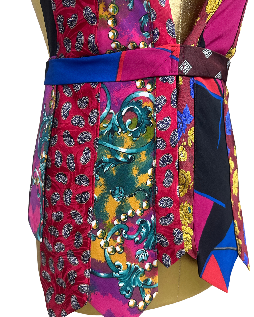 Handmade Upcycled Tie Halter Vest Top & Choker