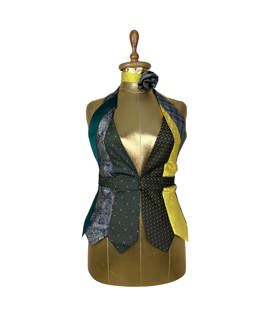 Handmade Upcycled Tie Vest Top and Choker