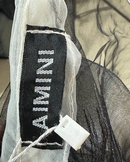 Avant-Garde Metallic Organza Embroidered Zip Top