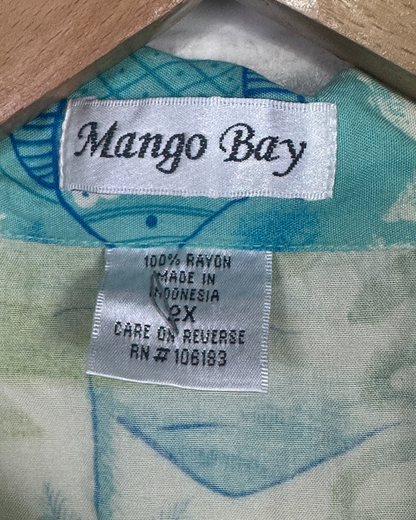 Mango Bay Beaded Applique Floral Women's Shirt 2XL