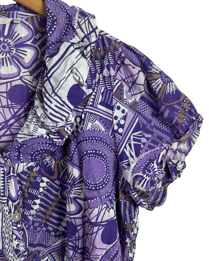 Miss Etam Patterned Button Up Blouse