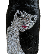 Maner Sequin Face Graphic Mini Dress