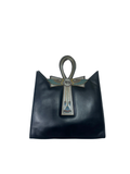 Egyptian Black Leather Ankh Statement Bag