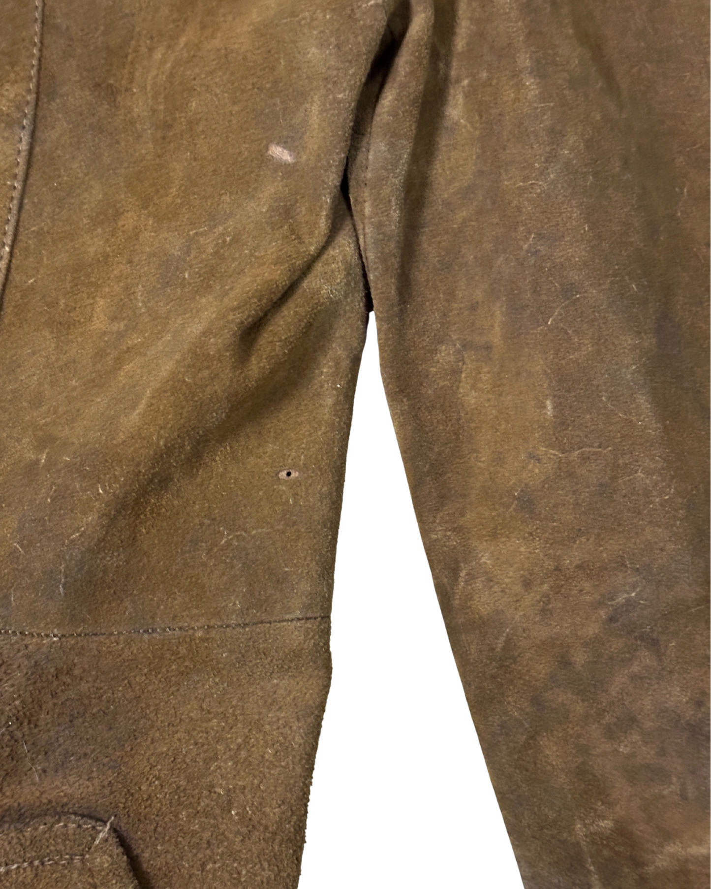 Vintage 70s "Western Grunge" Distressed Suede Leather Women's Coat