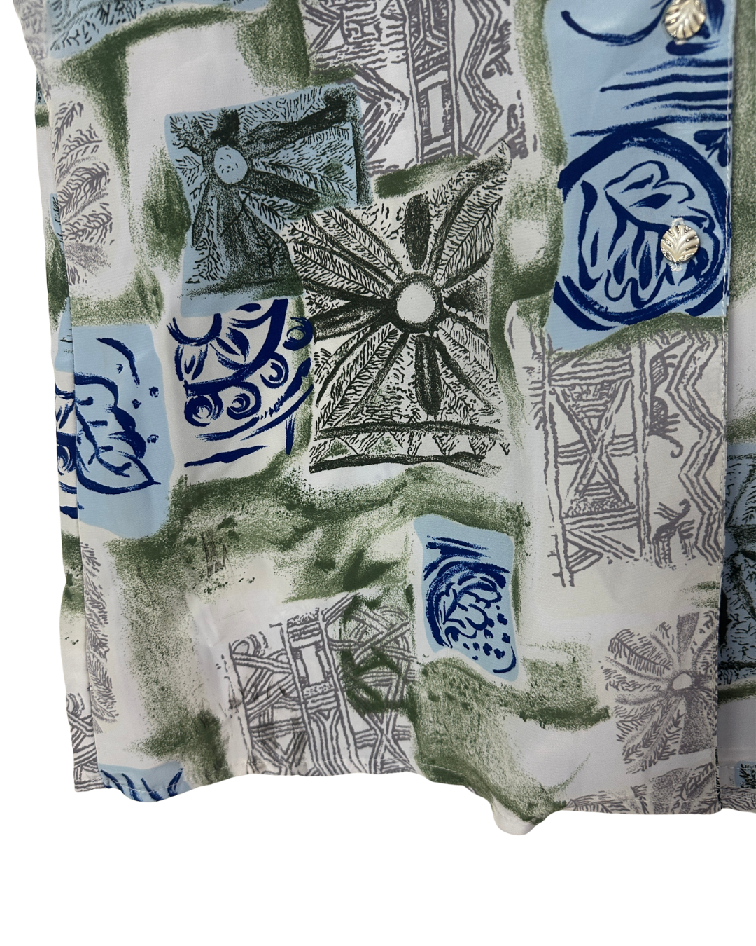 Vintage 90s Abstract Geometric Leaf Print Blouse