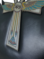 Egyptian Black Leather Ankh Statement Bag