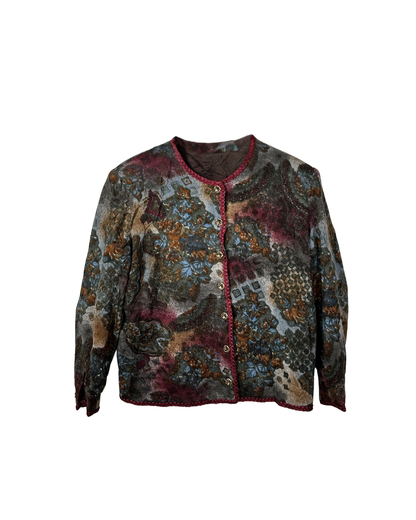 Vintage Tapestry Knit  Women's Cardigan Jacket