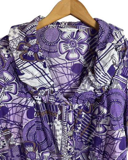 Miss Etam Patterned Button Up Blouse