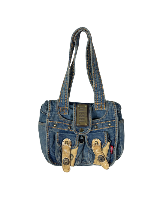 Vintage Y2K Diesel Nation Distressed Denim Bag