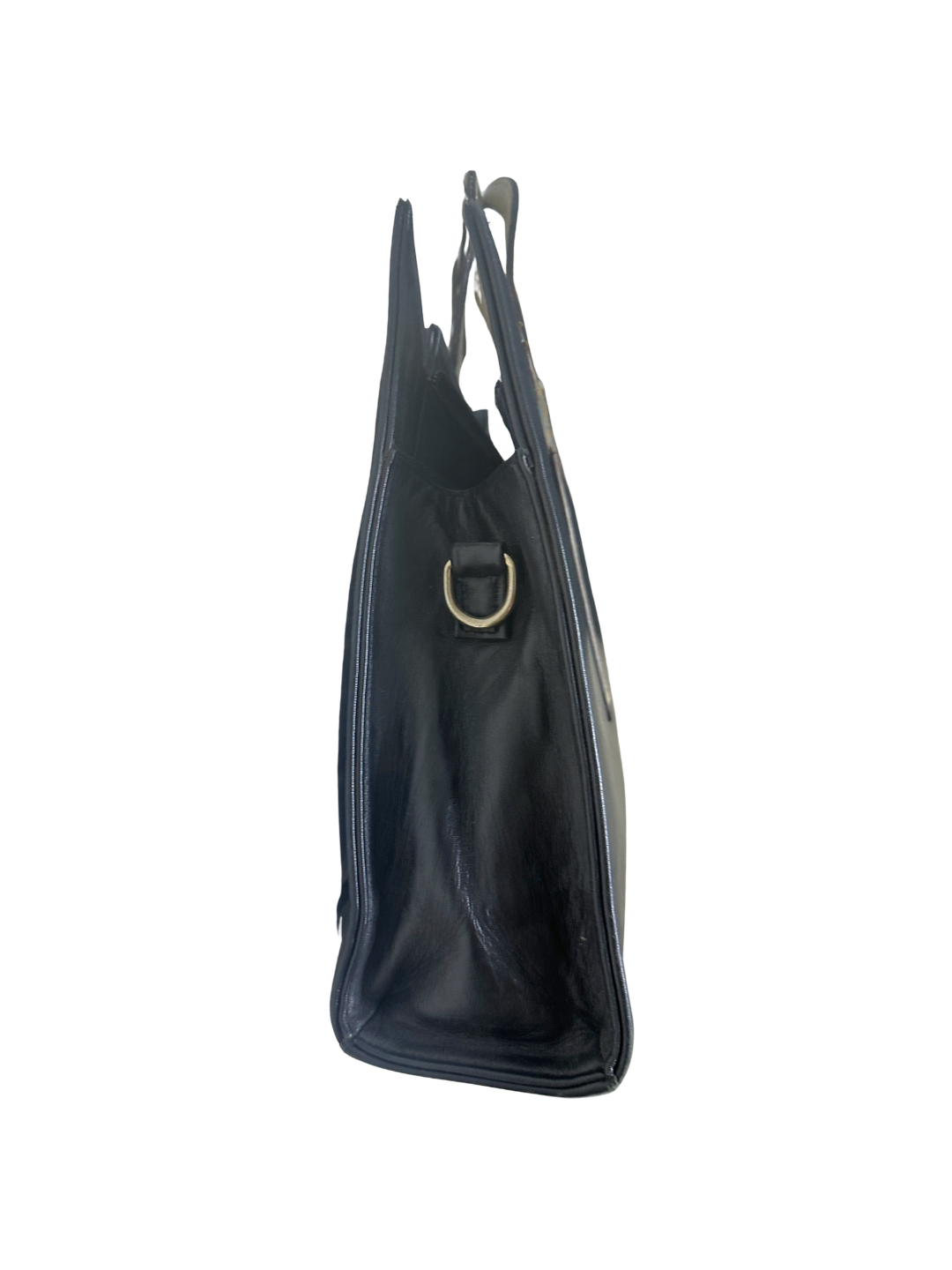 Egyptian Black Leather Ankh Statement Bag