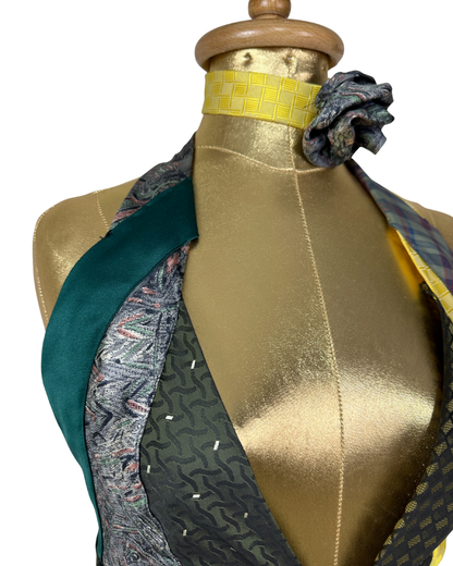 Handmade Upcycled Tie Vest Top and Choker