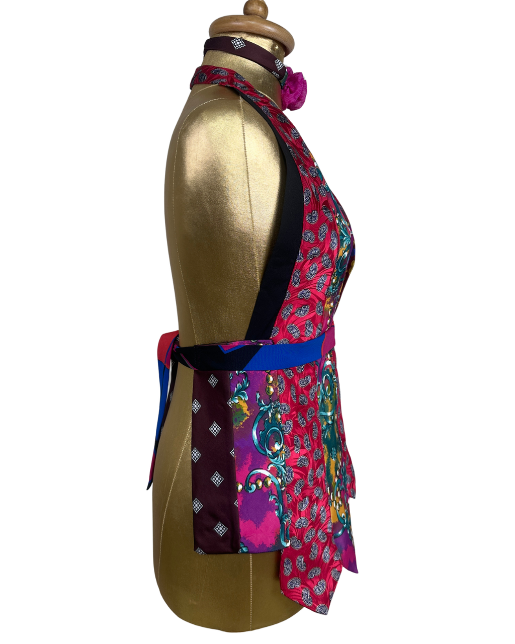 Handmade Upcycled Tie Halter Vest Top & Choker