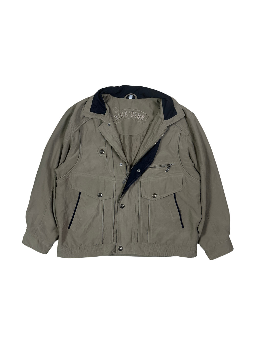 Kings Club Khaki Cargo Bomber Jacket - Large