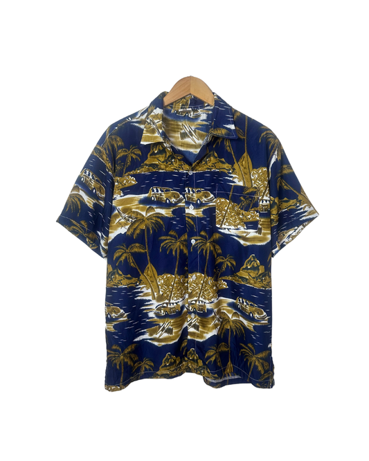 Vintage Car Pattern Shirt XL