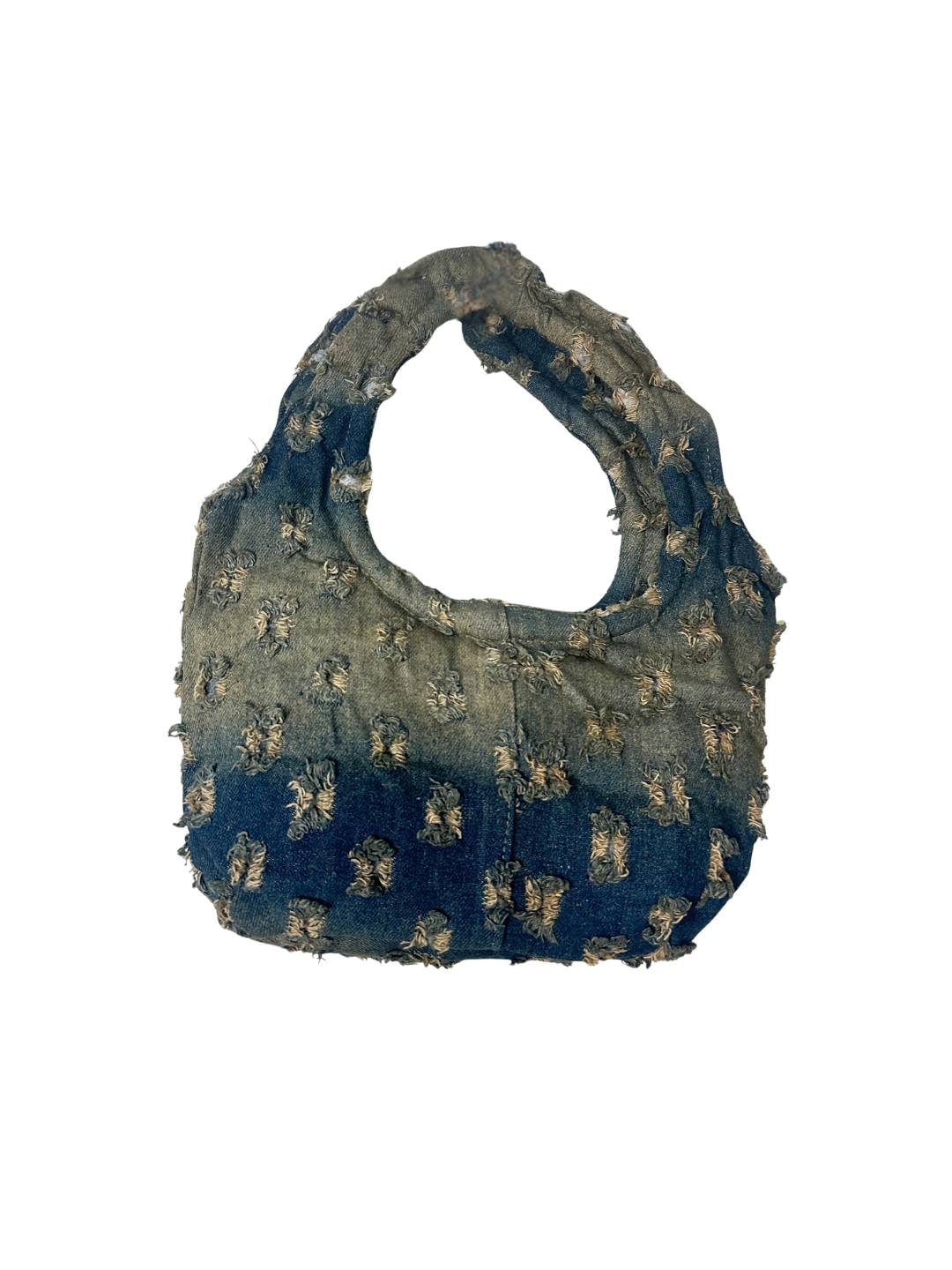 Y2K Distressed Denim Mini Bag with Bow Detail