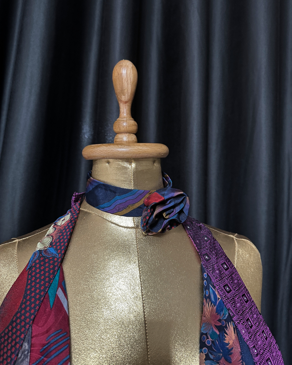 Handmade Upcycled Tie Halter Vest Top & Choker