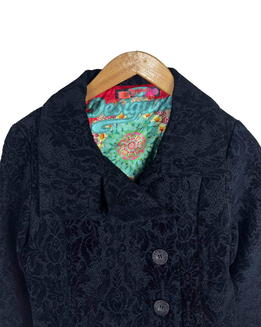 Desigual Women's Floral Pattern Coat - EU 36