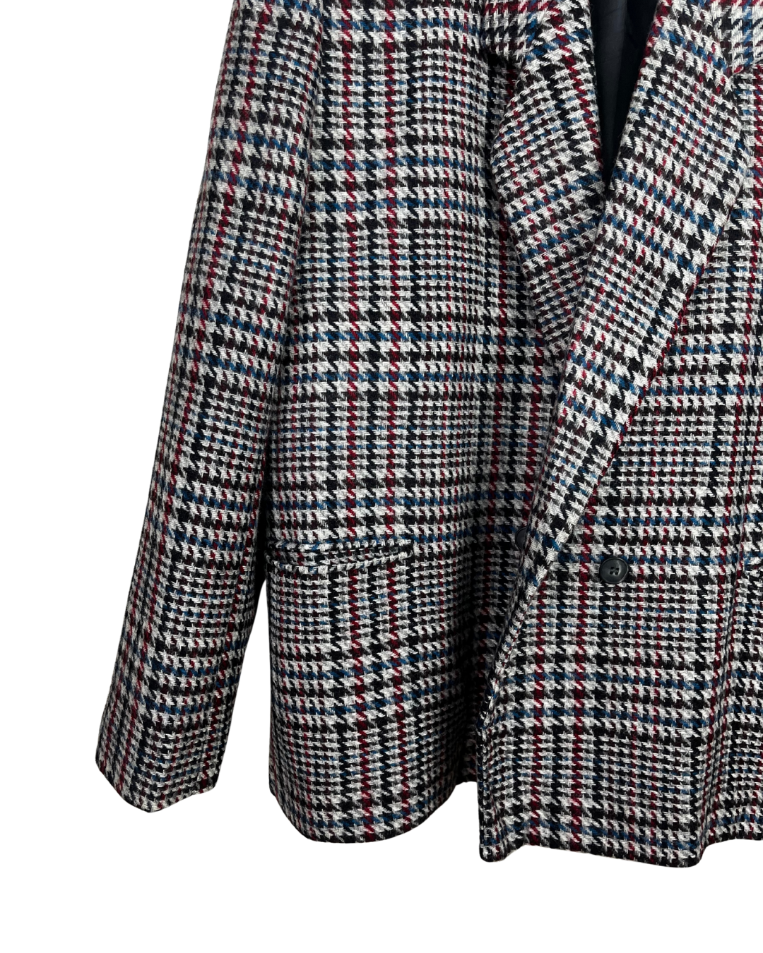 Vintage St Michael Pure New Wool Houndstooth Double Breasted Women's Blazer