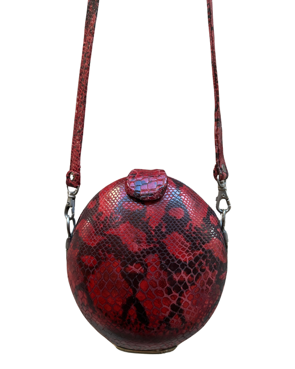 Snake Print Round Statement Bag