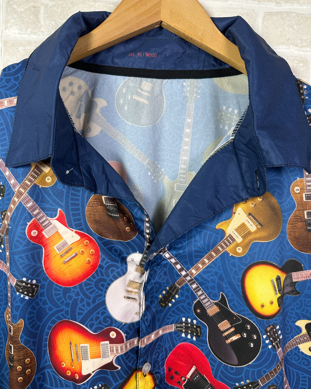Guitar Pattern Polo Shirt 4XL