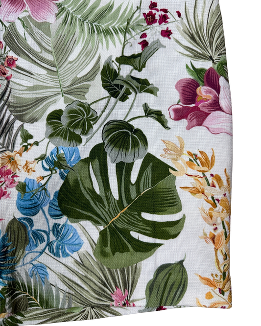 Tropical Floral Print Pencil Skirt