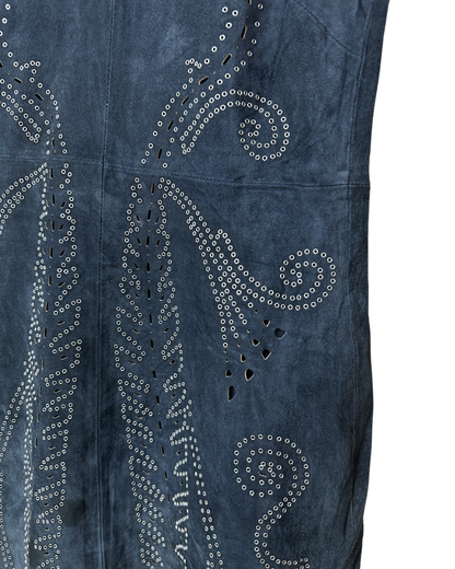 Zara Suede Embellished Shift Dress XS