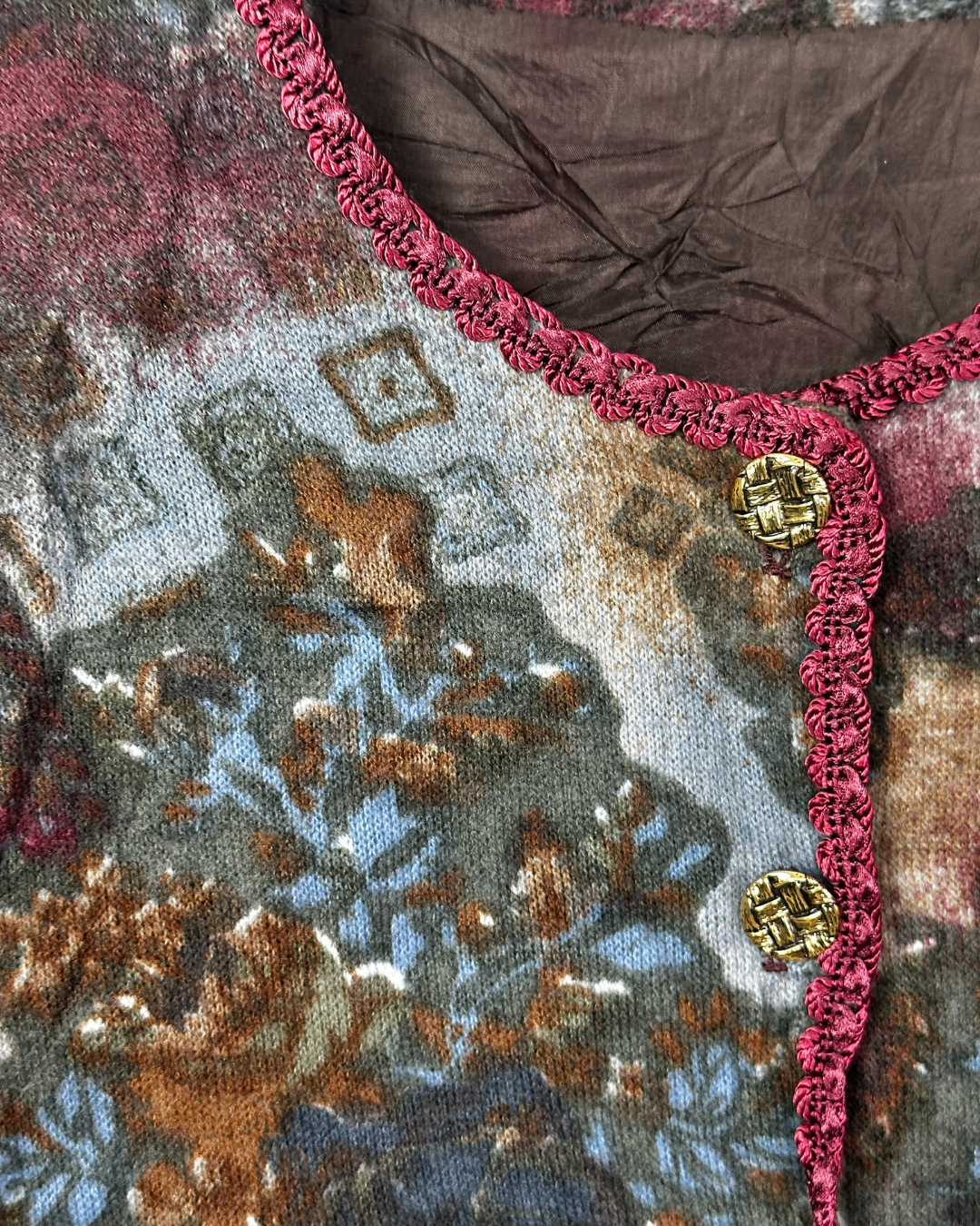 Vintage Tapestry Knit  Women's Cardigan Jacket