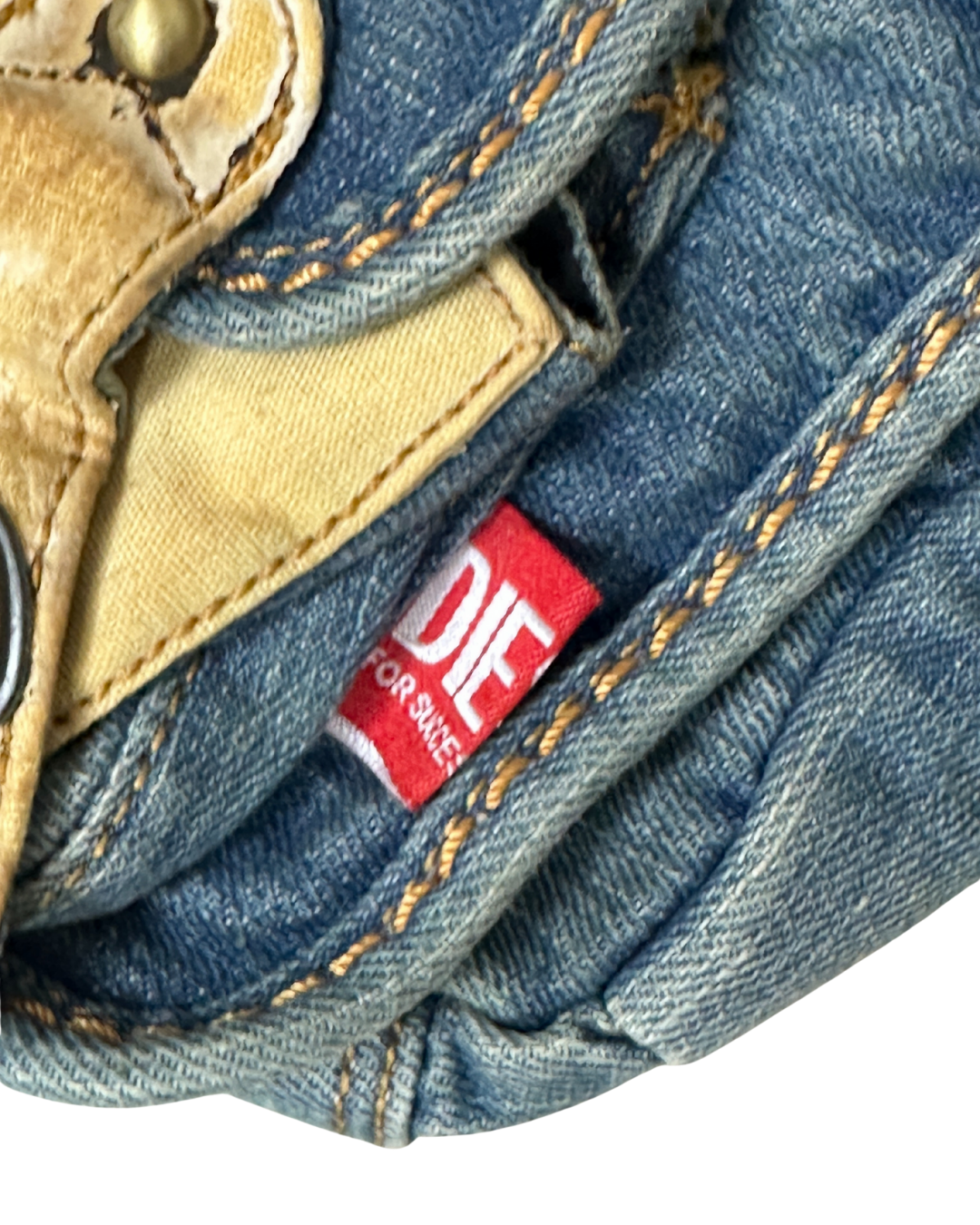Vintage Y2K Diesel Nation Distressed Denim Bag