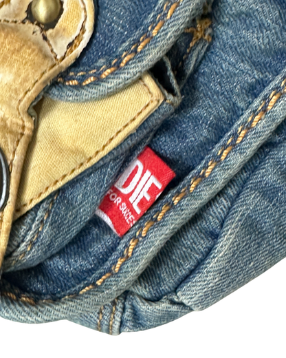 Vintage Y2K Diesel Nation Distressed Denim Bag