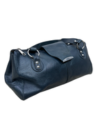 Vintage Y2K Navy Blue Pebbled Genuine Leather Shoulder Bag