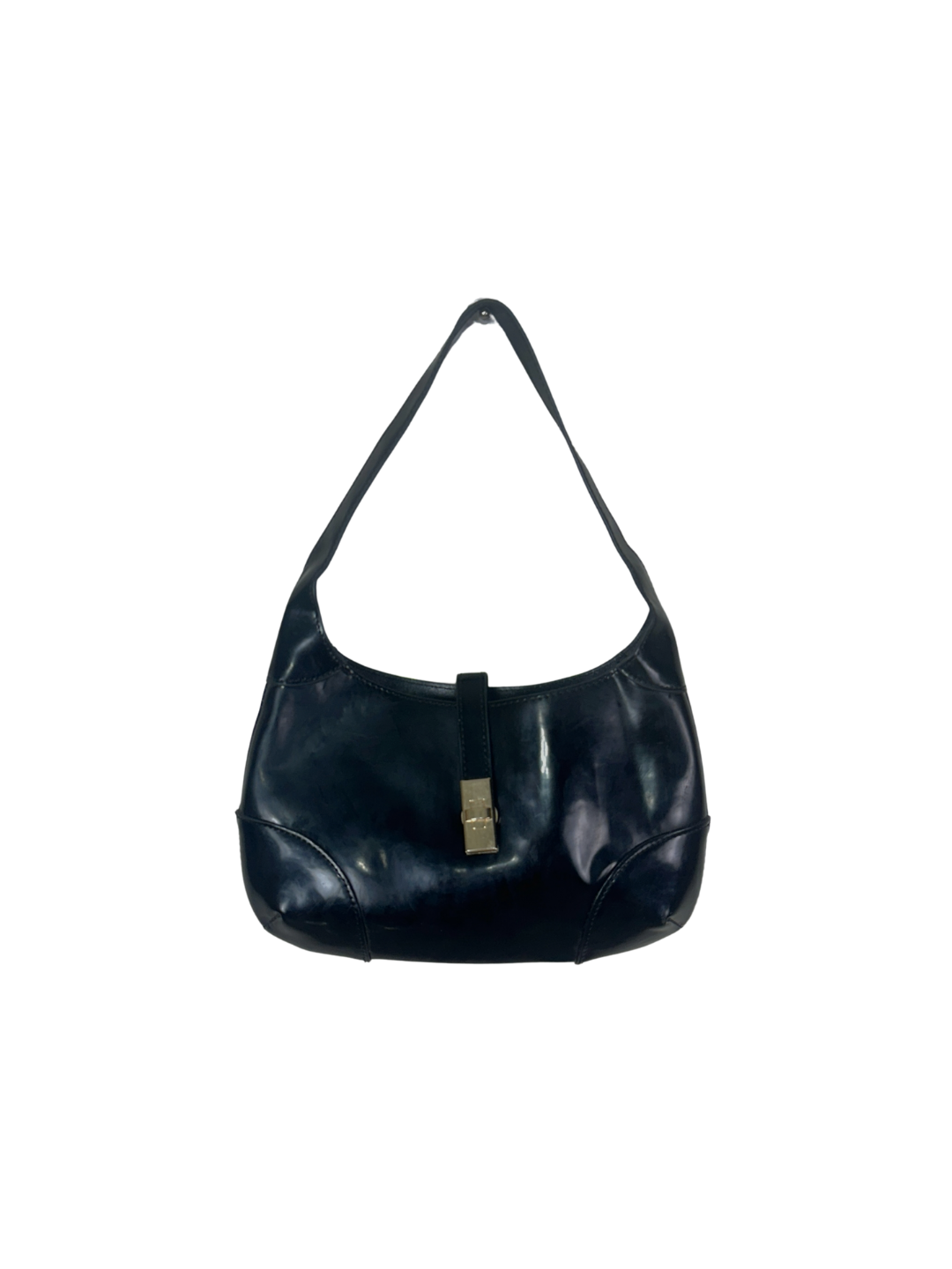 Y2K Sleek Glossy Leather Shoulder Bag