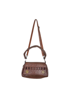 Vintage Brown Genuine Leather Handbag w/ Detachable Strap