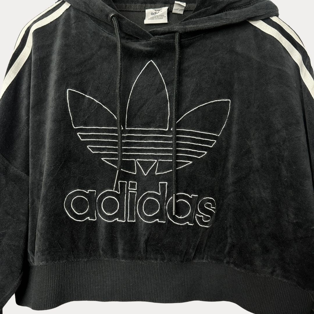 Adidas Oversized Velvet women's Cropped Hoodie