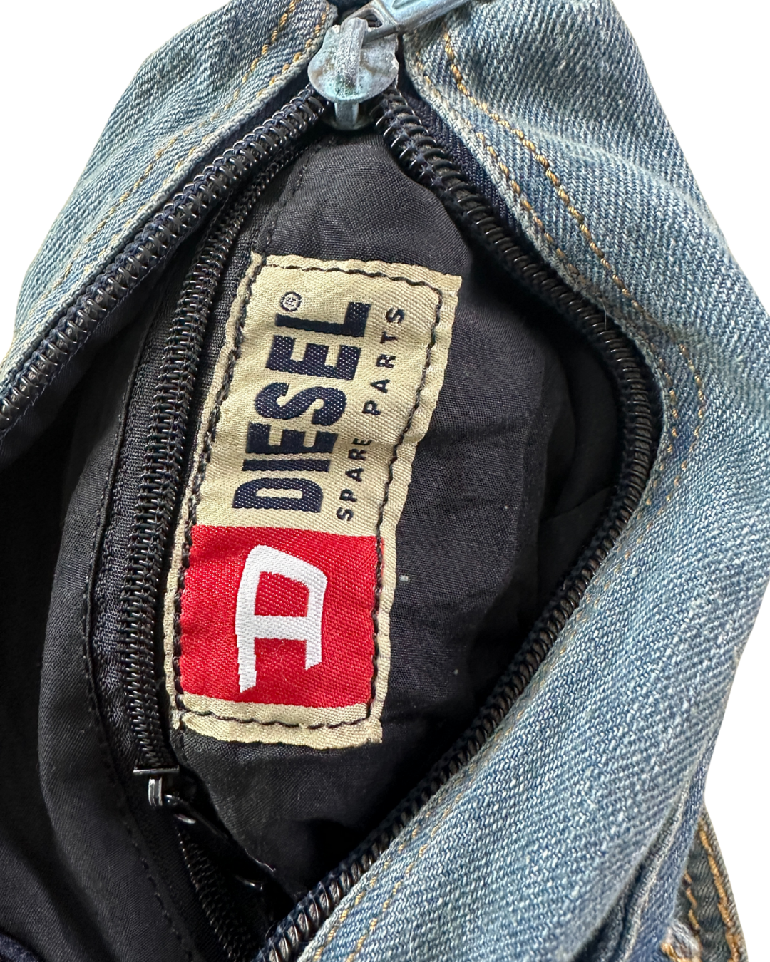 Vintage Y2K Diesel Nation Distressed Denim Bag