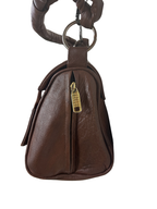 Vintage Brown Genuine Leather Handbag w/ Detachable Strap
