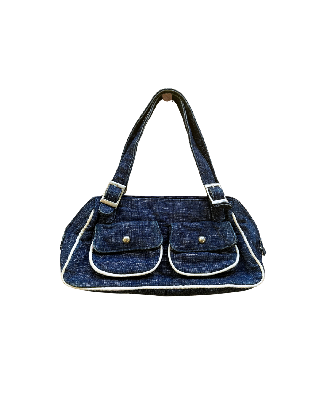 Y2K Denim Pocket Shoulder Bag