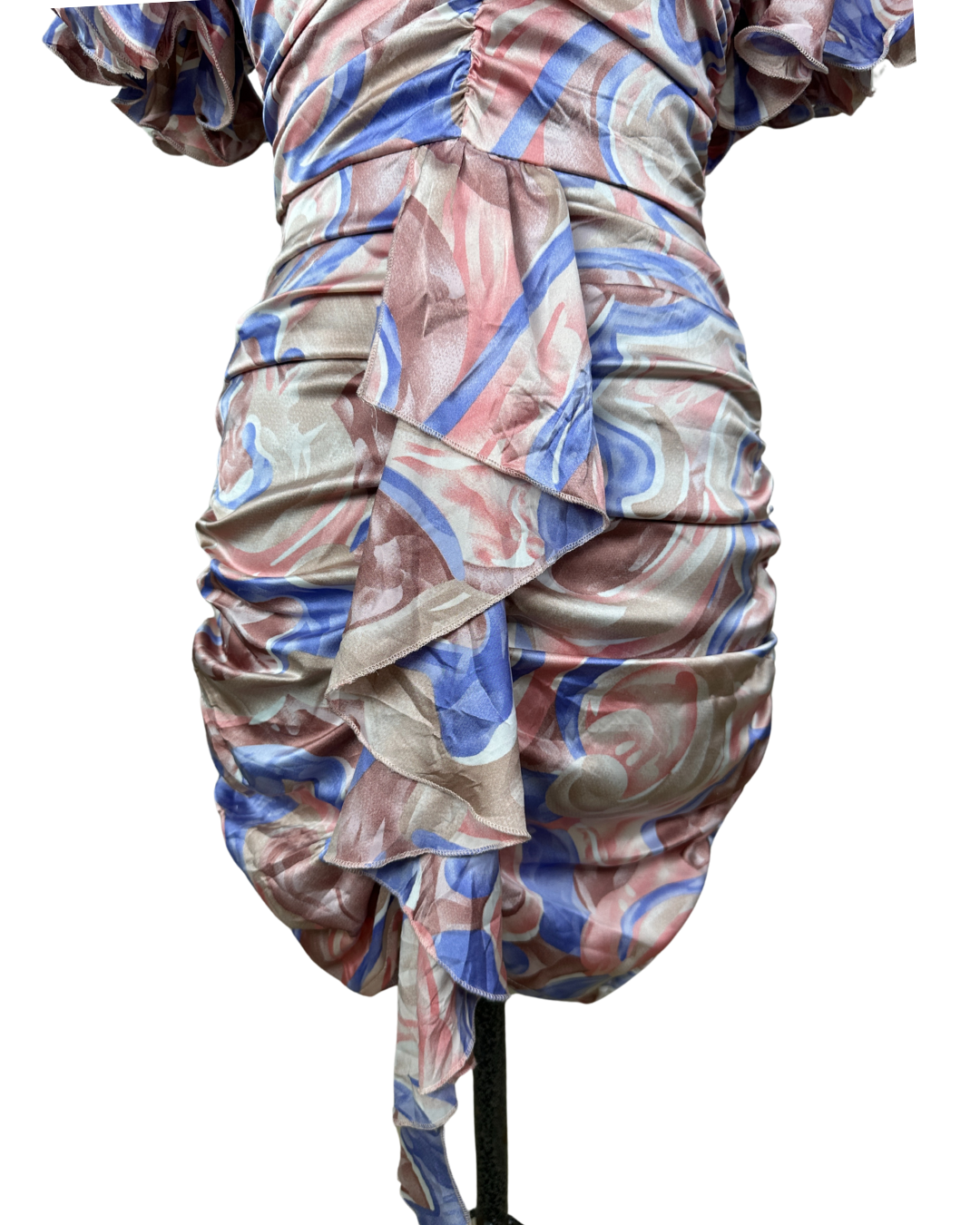 PLT Ruffle Sleeve Ruched Bodycon Dress
