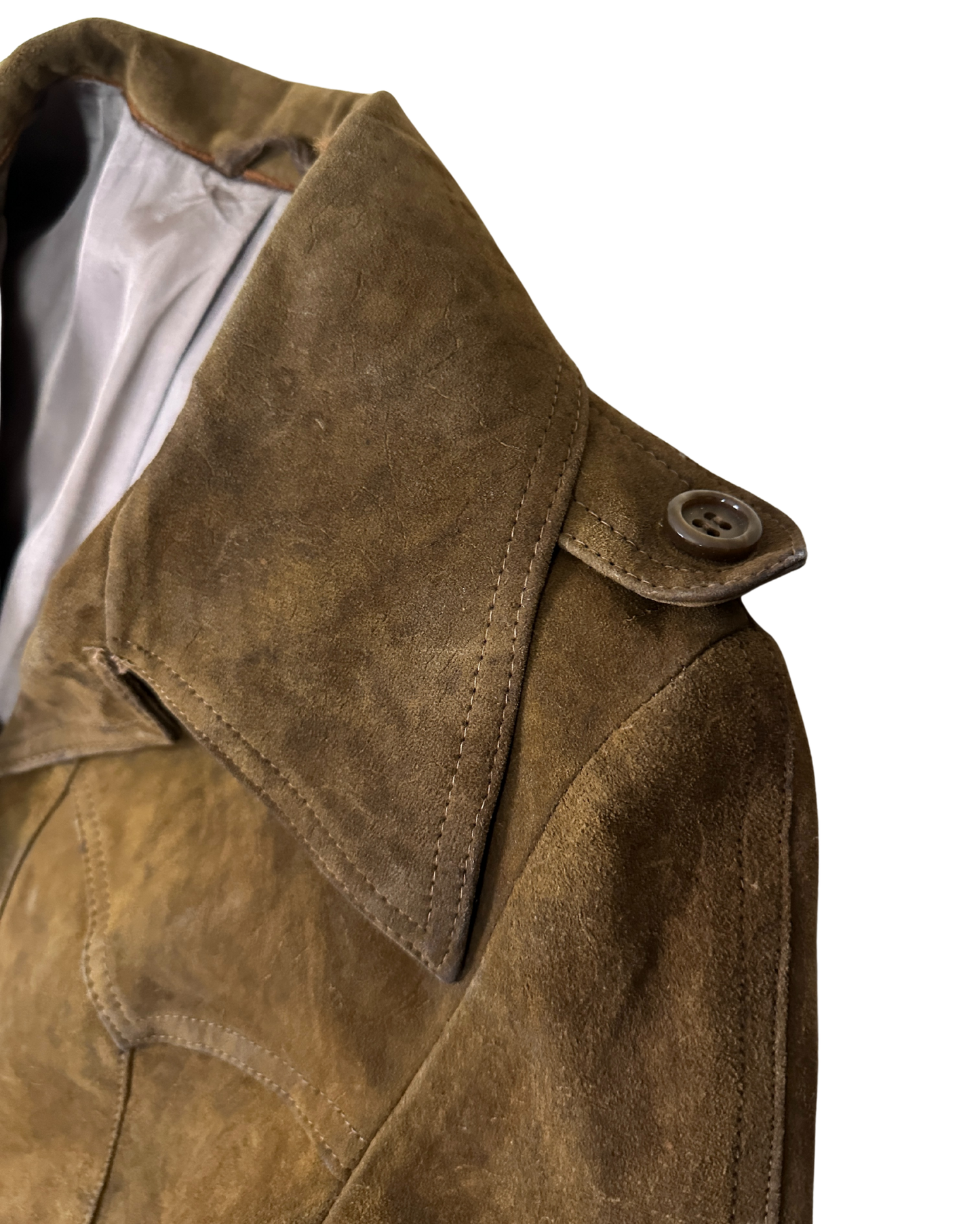 Vintage 70s "Western Grunge" Distressed Suede Leather Women's Coat