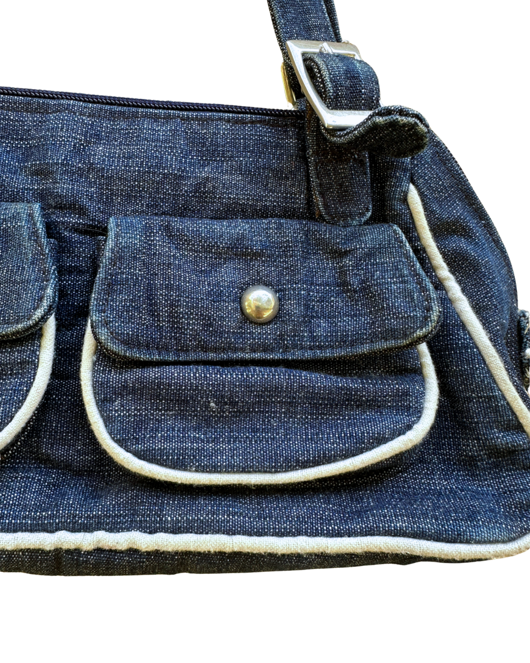 Y2K Denim Pocket Shoulder Bag