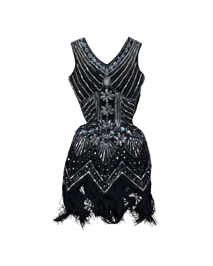 1920's Inspired Great Gatsby Sequin Flapper Dress - Medium