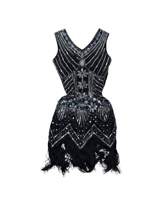 1920's Inspired Great Gatsby Sequin Flapper Dress - Medium