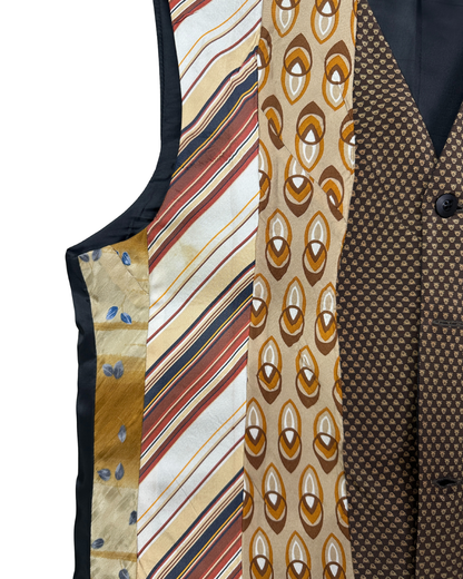 Retied Unisex Upcycled Neckties Vest - Small