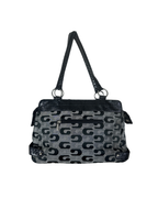 Vintage Guess Black Monogram & Snake Embossed Shoulder Bag