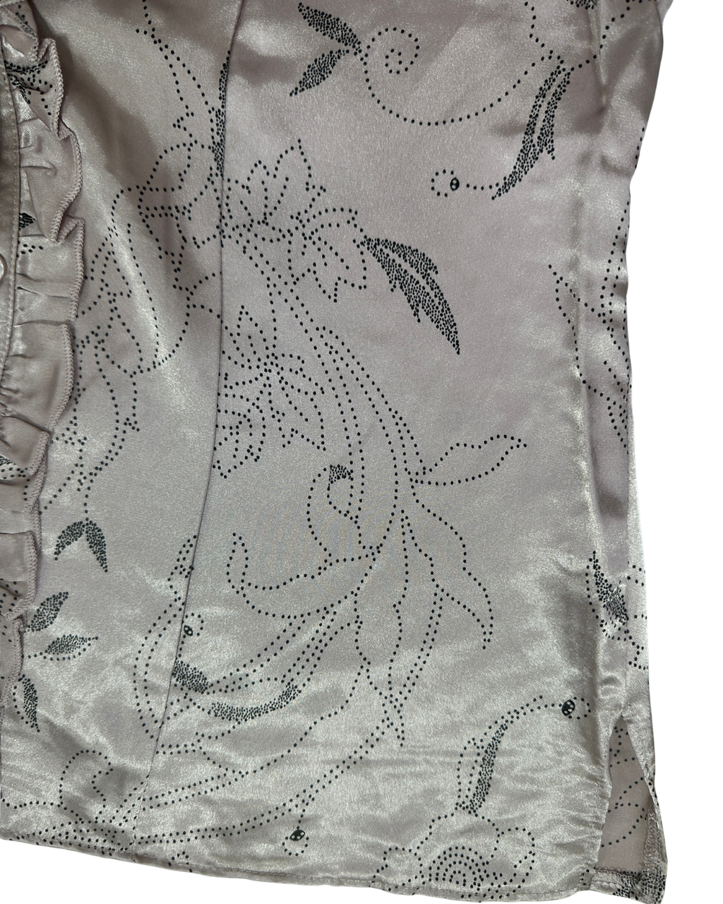 NWT Mystify Satin Ruffle Button-Front Blouse -XL