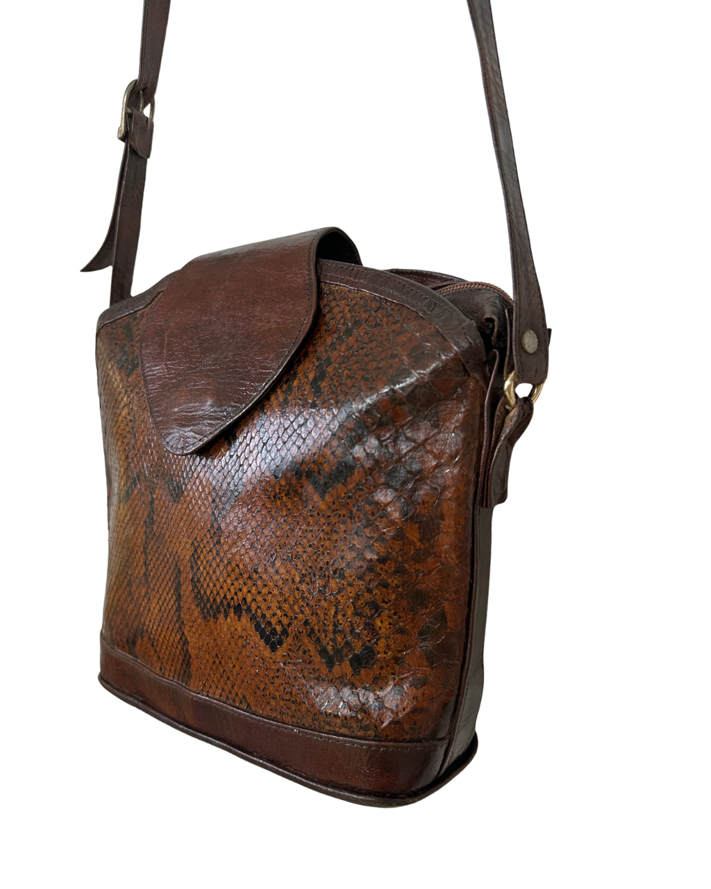 Vintage 90s Buffalino Genuine Snakeskin Crossbody Bag