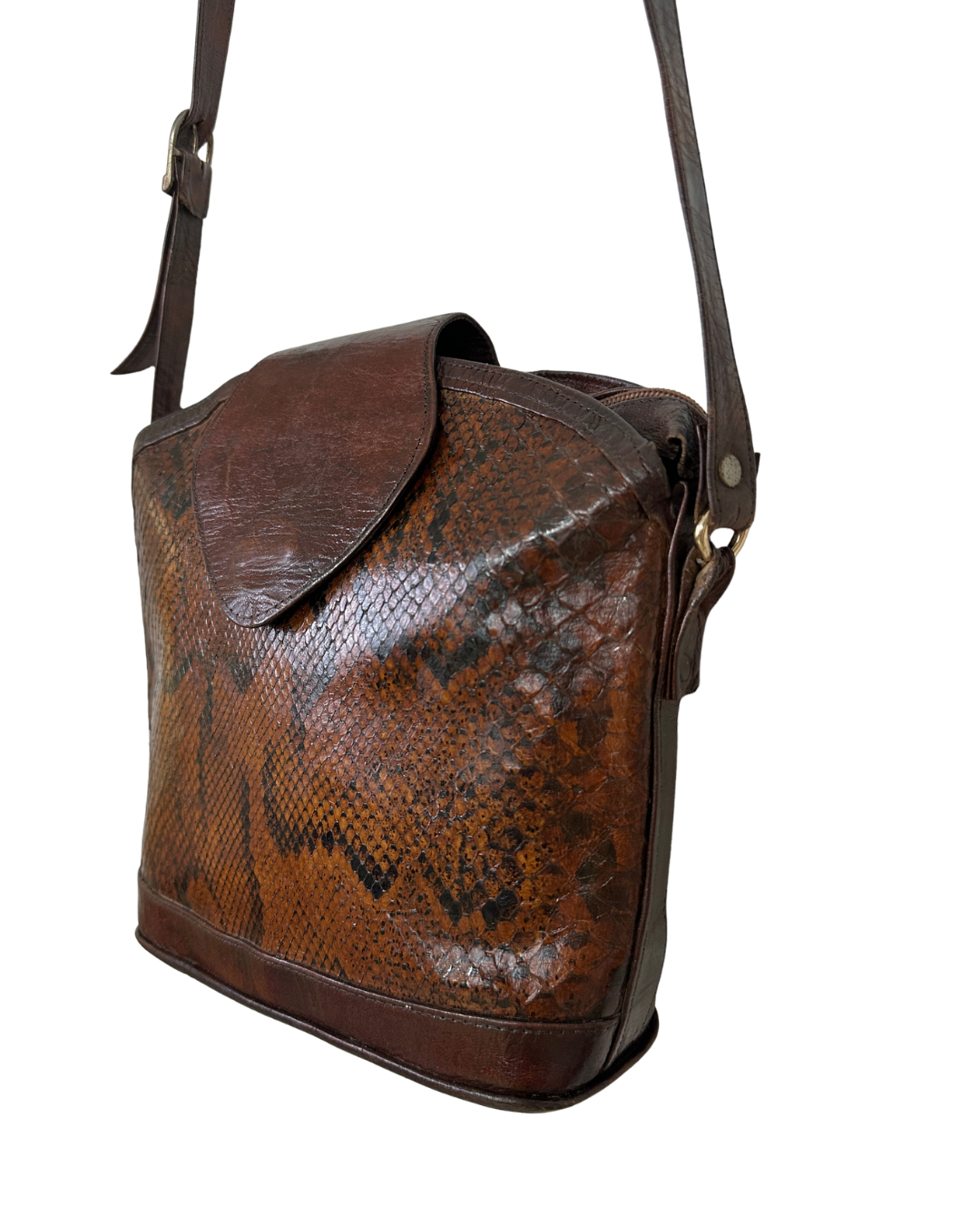 Vintage 90s Buffalino Genuine Snakeskin Crossbody Bag