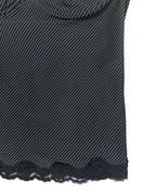 Y2K Pinstripe Bustier Top with Lace Trim