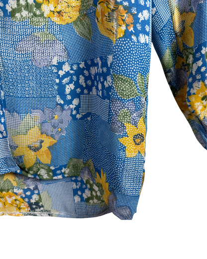 Vintage Long Sleeve Blouse with Shoulder Pads