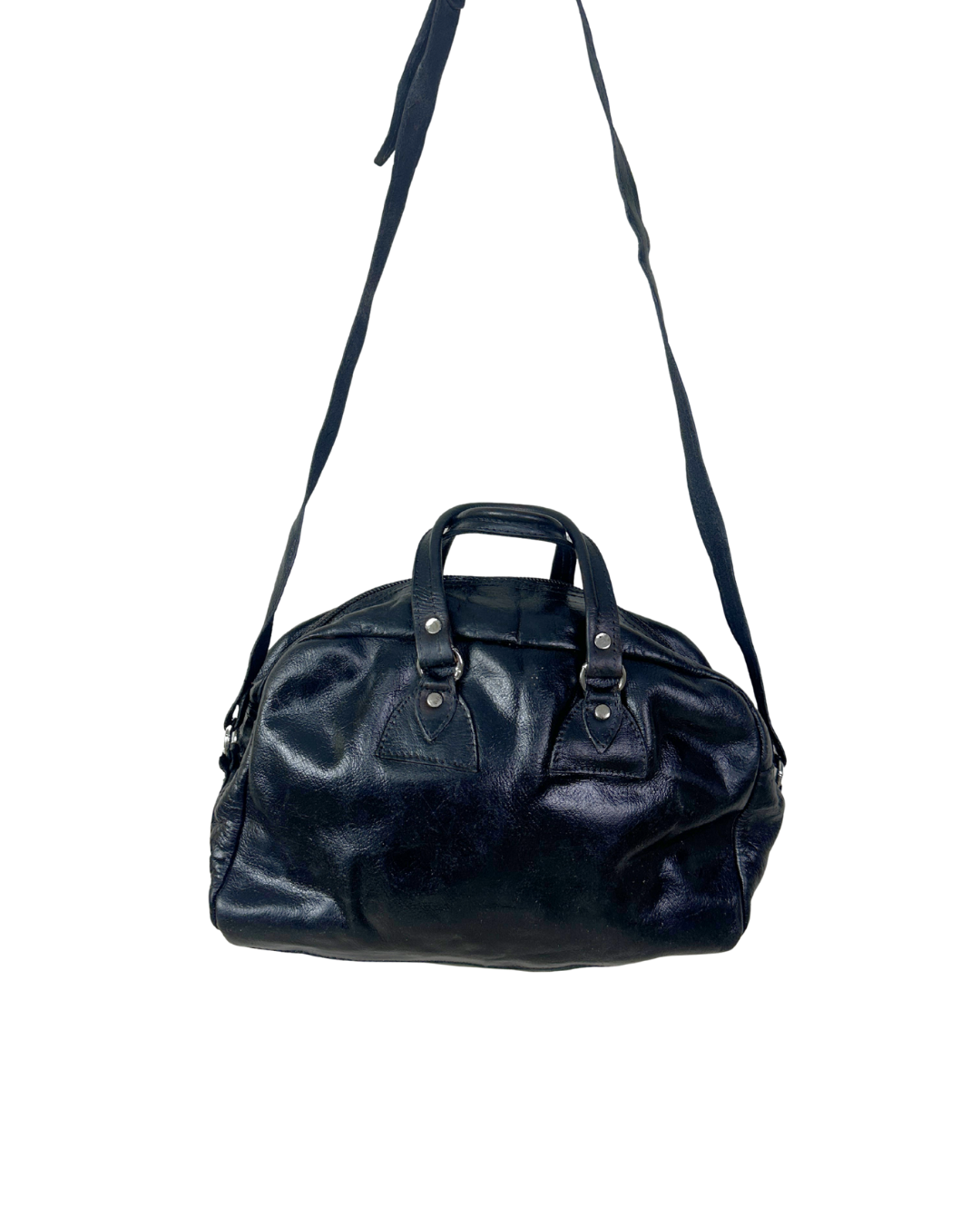 Vintage Genuine Leather Satchel Bag w/ Front Pockets